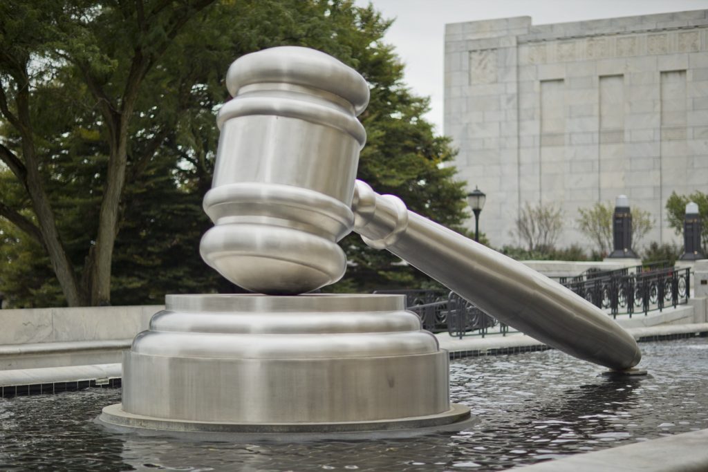 A gavel statue emphasizing a case denied to transfer to small claims court