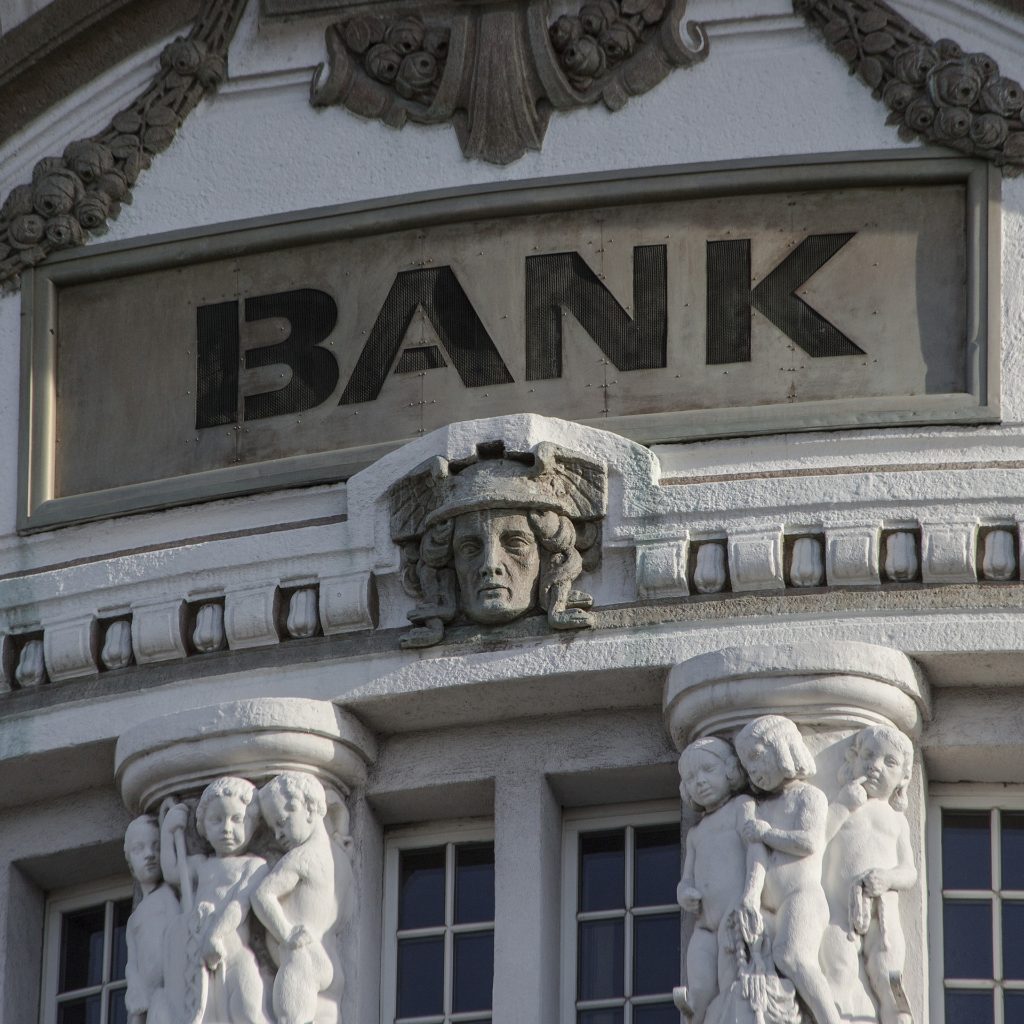 The front face of a bank which has received a plaintiff claim against to receive interest