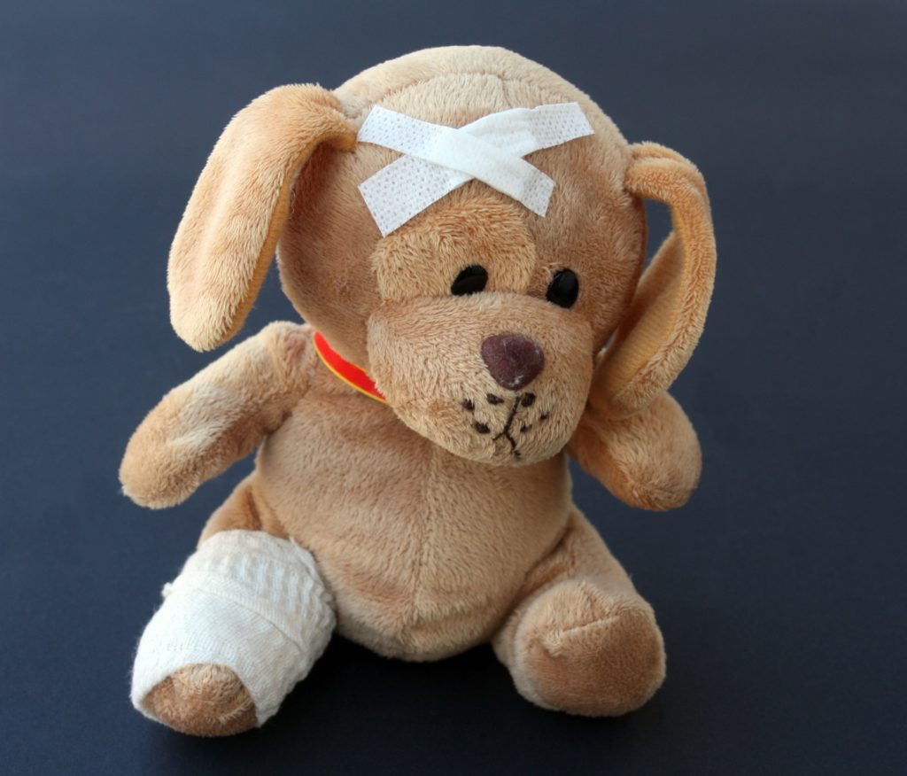 injured teddy bear