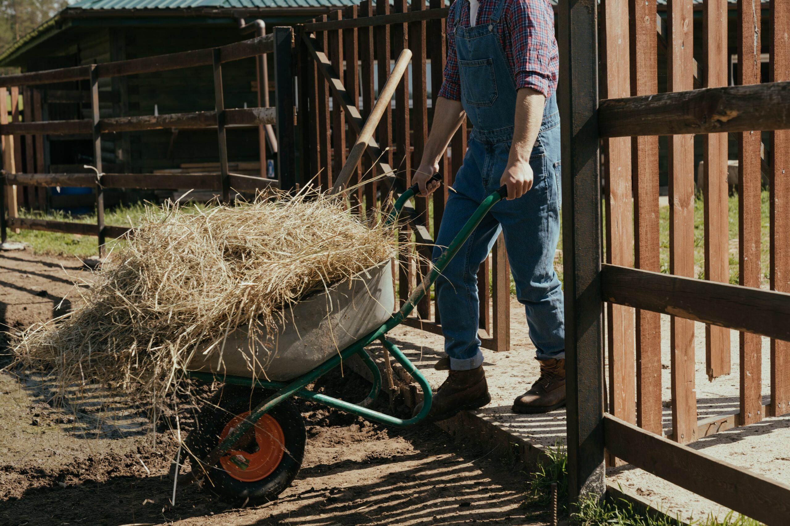 Farmer with a wheelbarrow